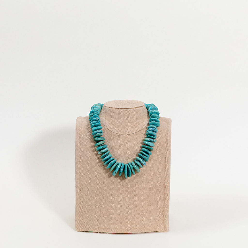 Navajo Silver + Raw Turquoise Beaded Necklace — FORM Atelier