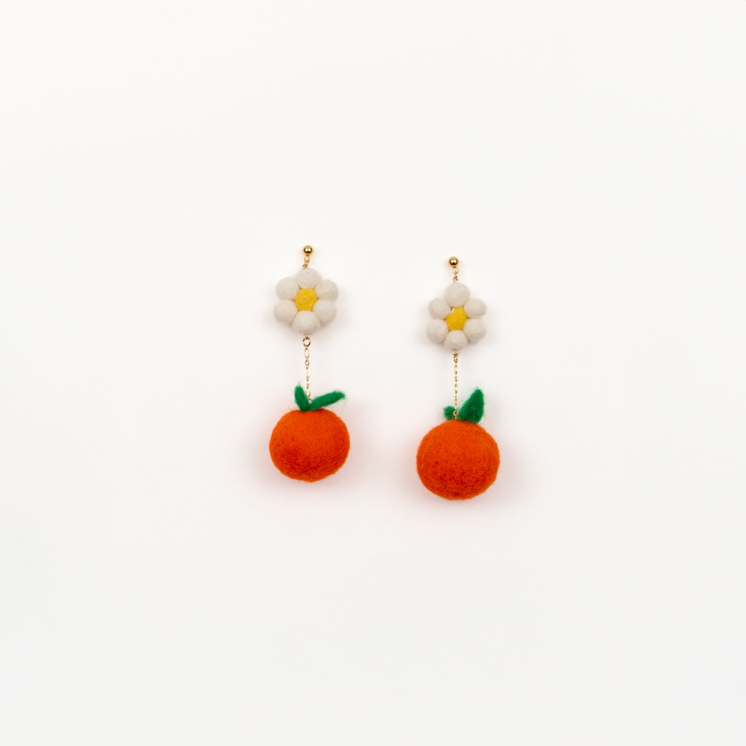 Citrus drop felted earrings