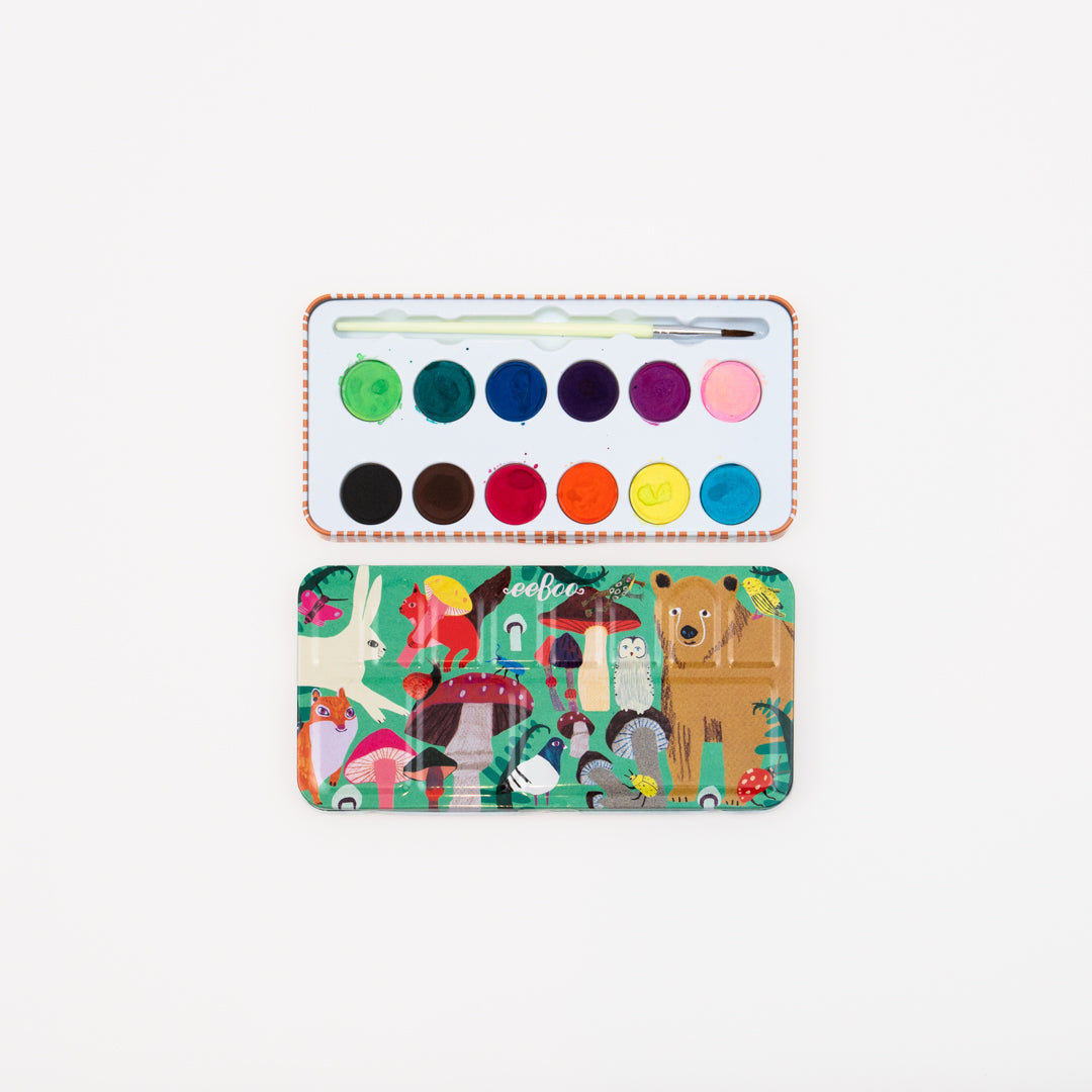 Woodland Animals watercolor travel set