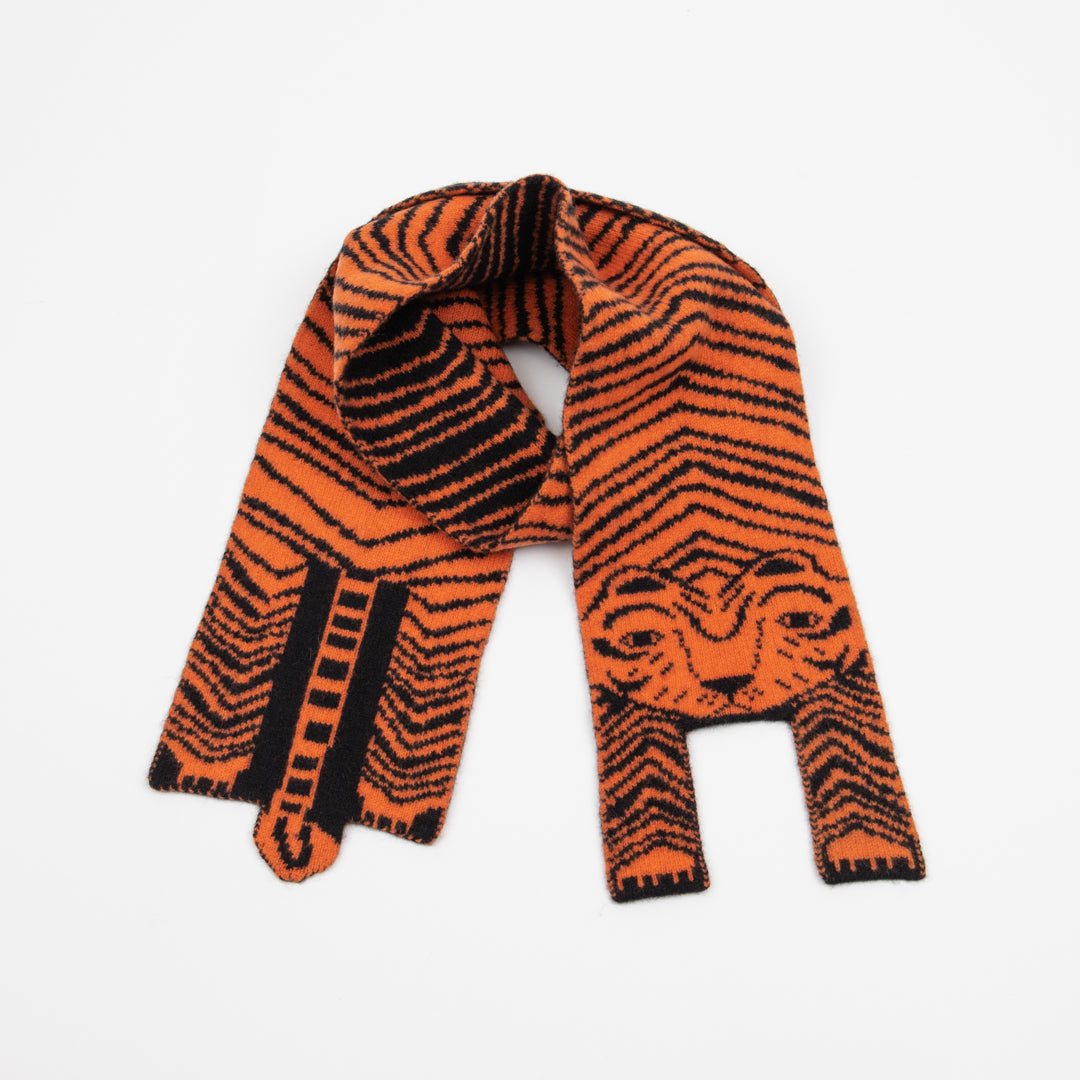 Tiger double-knit scarf