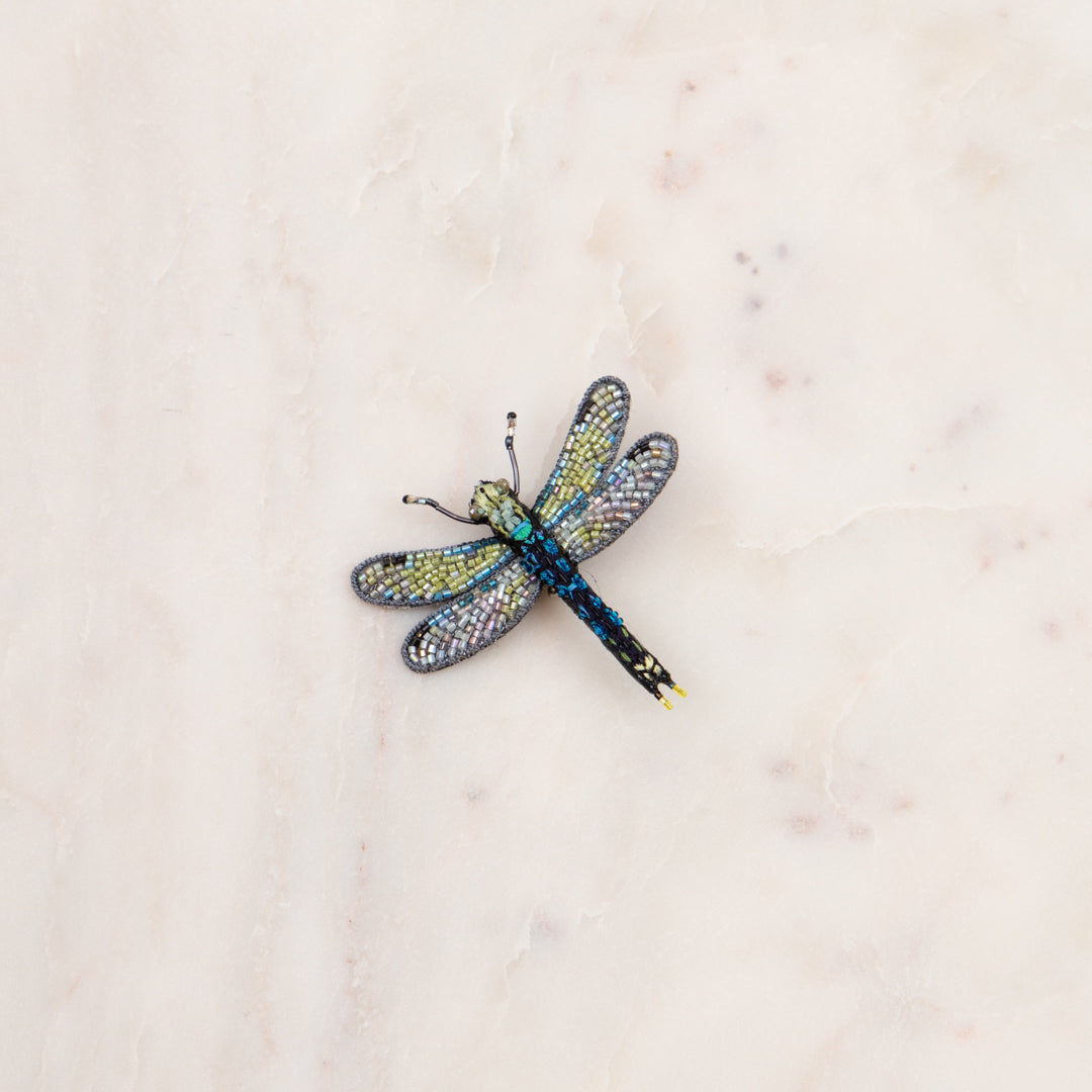 Trovelore common hawker dragonfly embroidered brooch