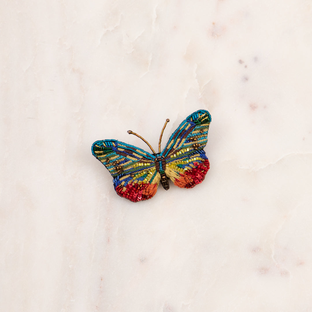 Trovelore cepora butterfly embroidered brooch