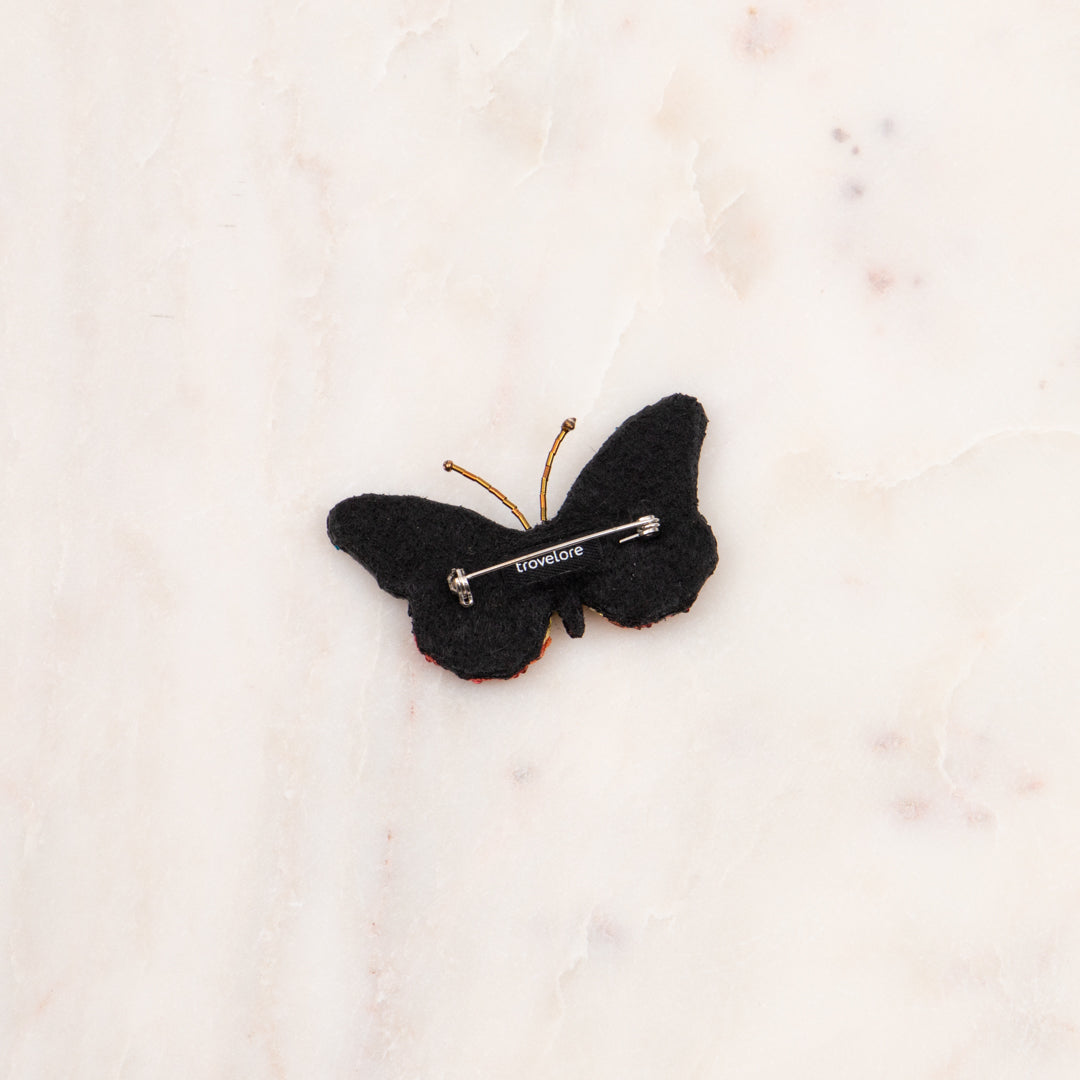 Trovelore cepora butterfly embroidered brooch