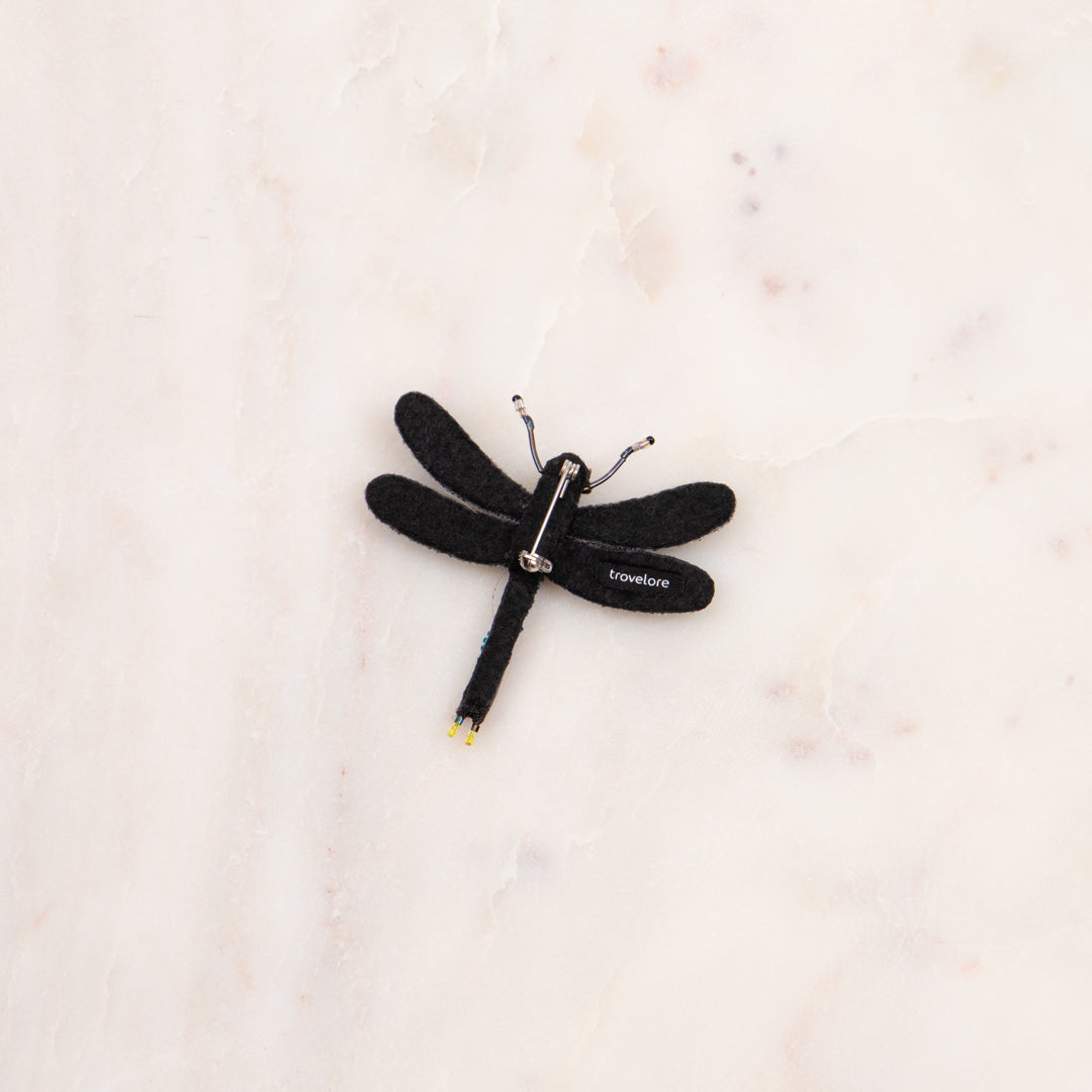 Trovelore common hawker dragonfly embroidered brooch