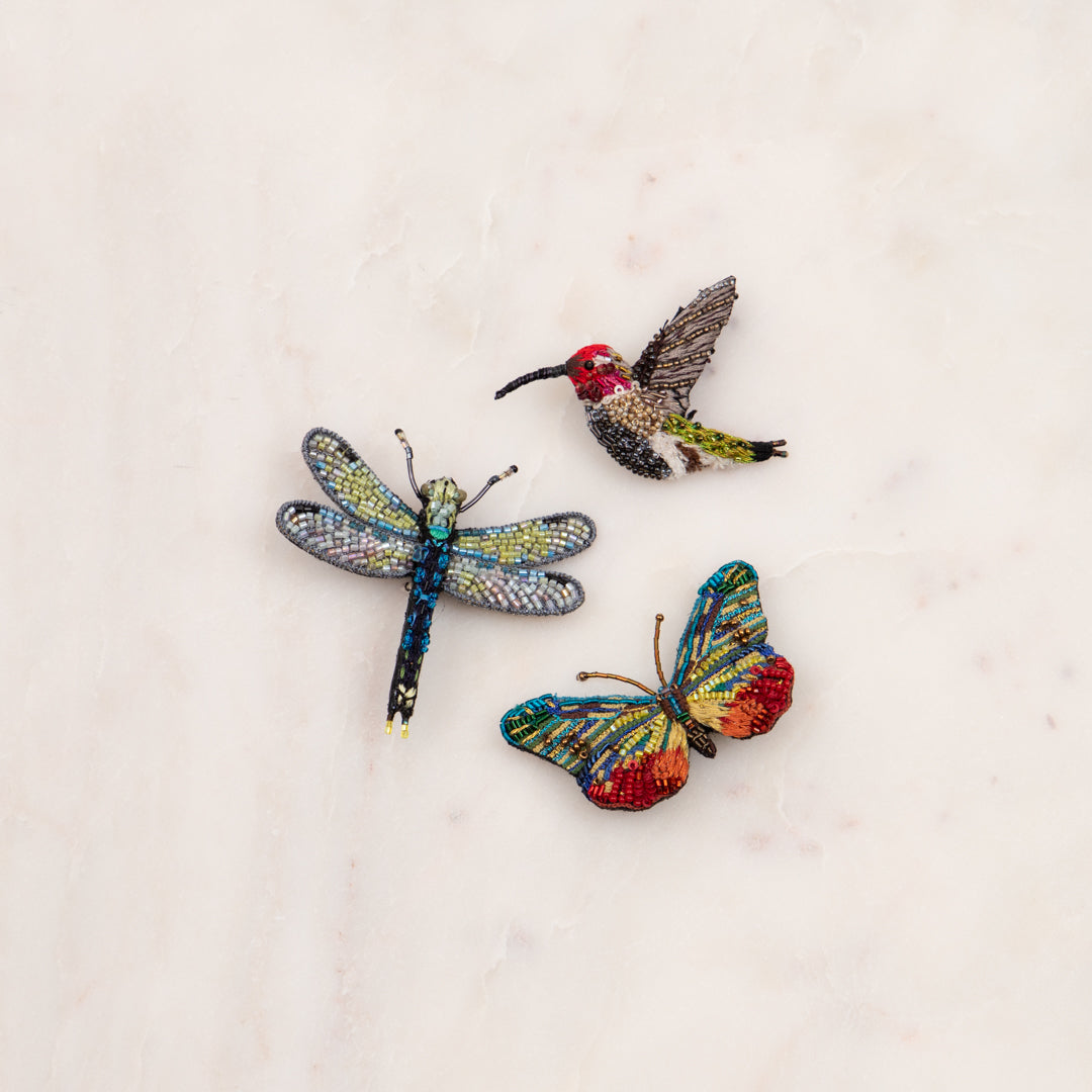 Trovelore cepora butterfly embroidered brooch