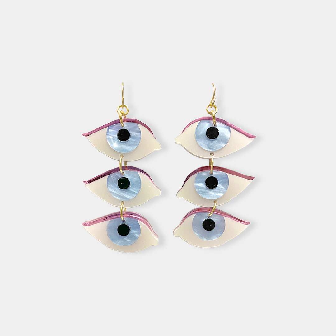 dconstruct x Barnes triple eye drop earrings
