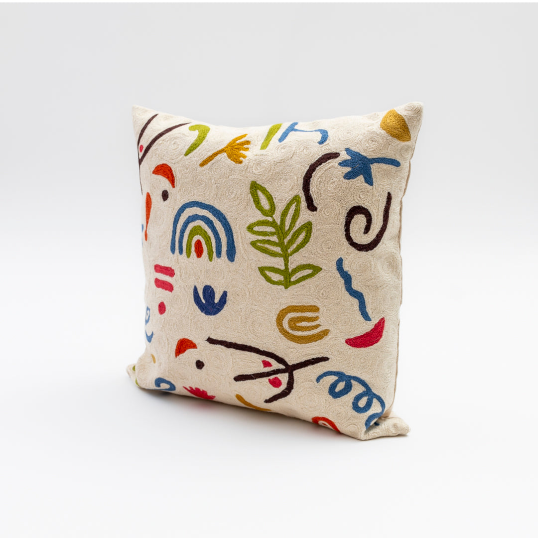 Embroidered pillow: Artist Squiggles