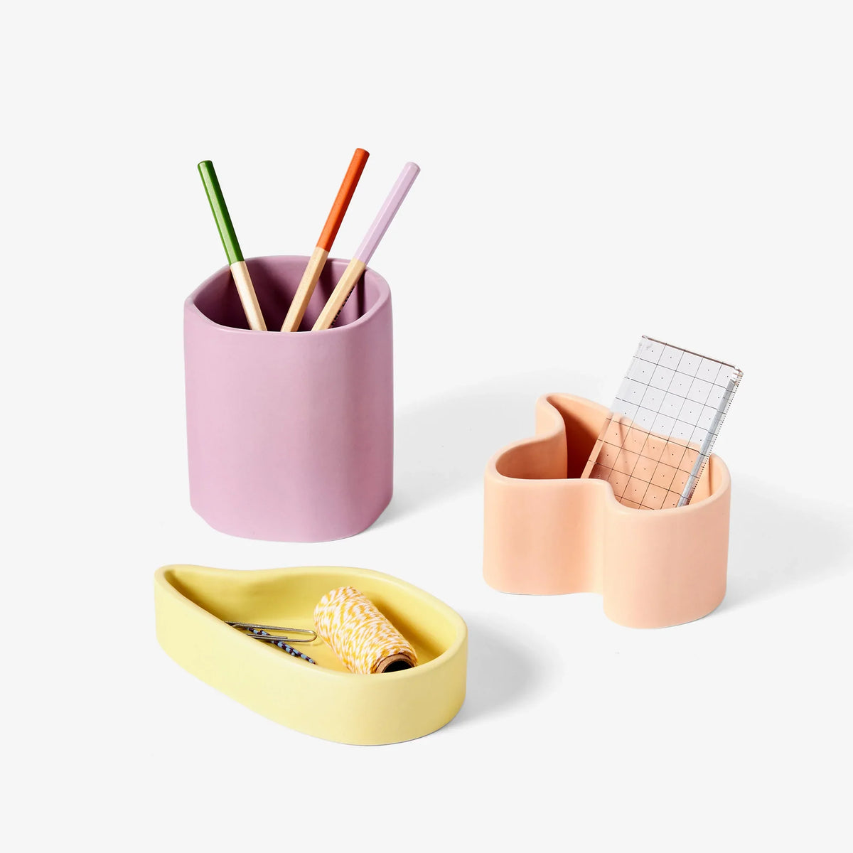 ceramic desk organization set