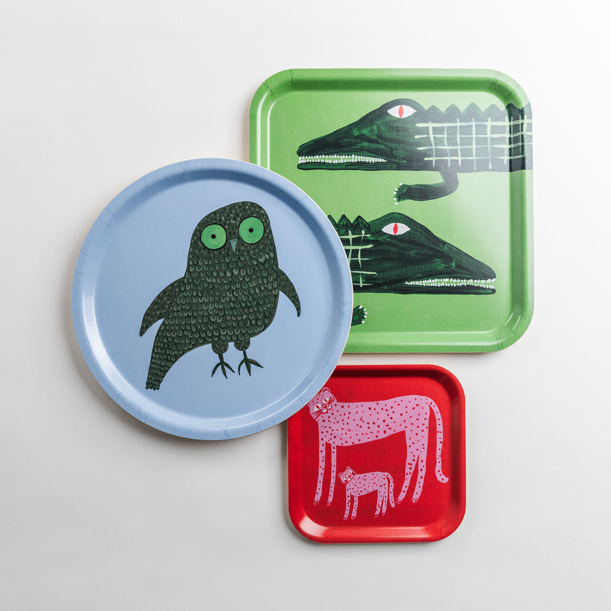 Mr. Owl laminated birchwood tray