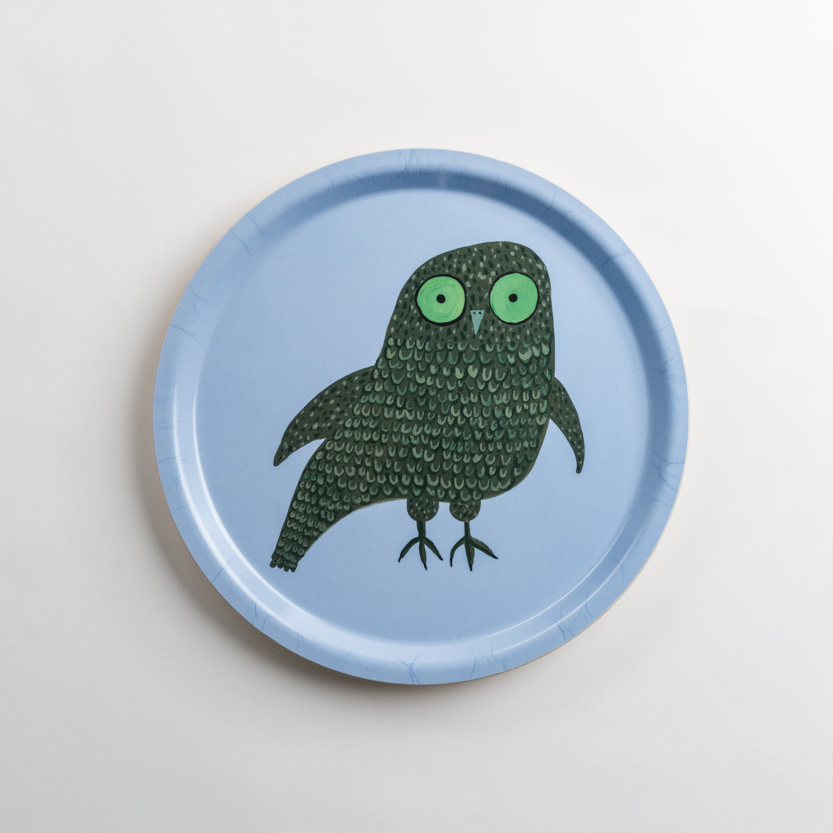 Mr. Owl laminated birchwood tray