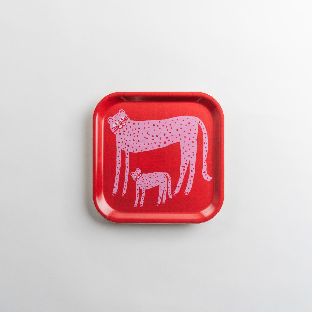 Two Cheetahs laminated birchwood tray