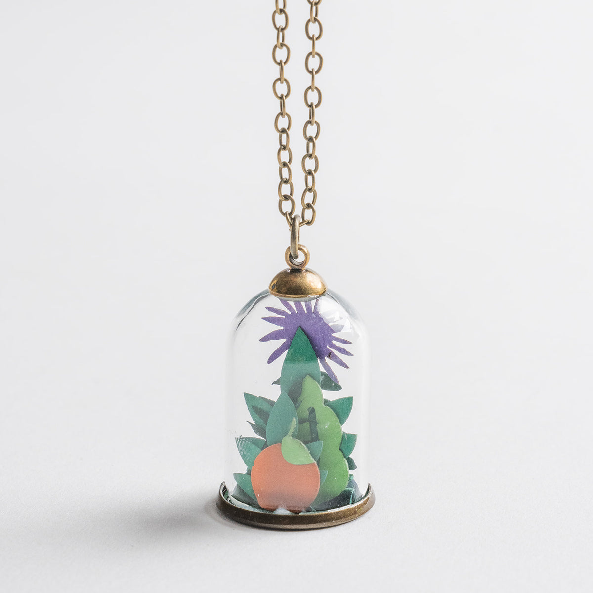 My Papercut Forest miniature jungle necklace