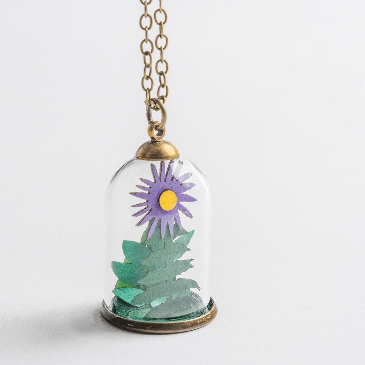 My Papercut Forest miniature jungle necklace