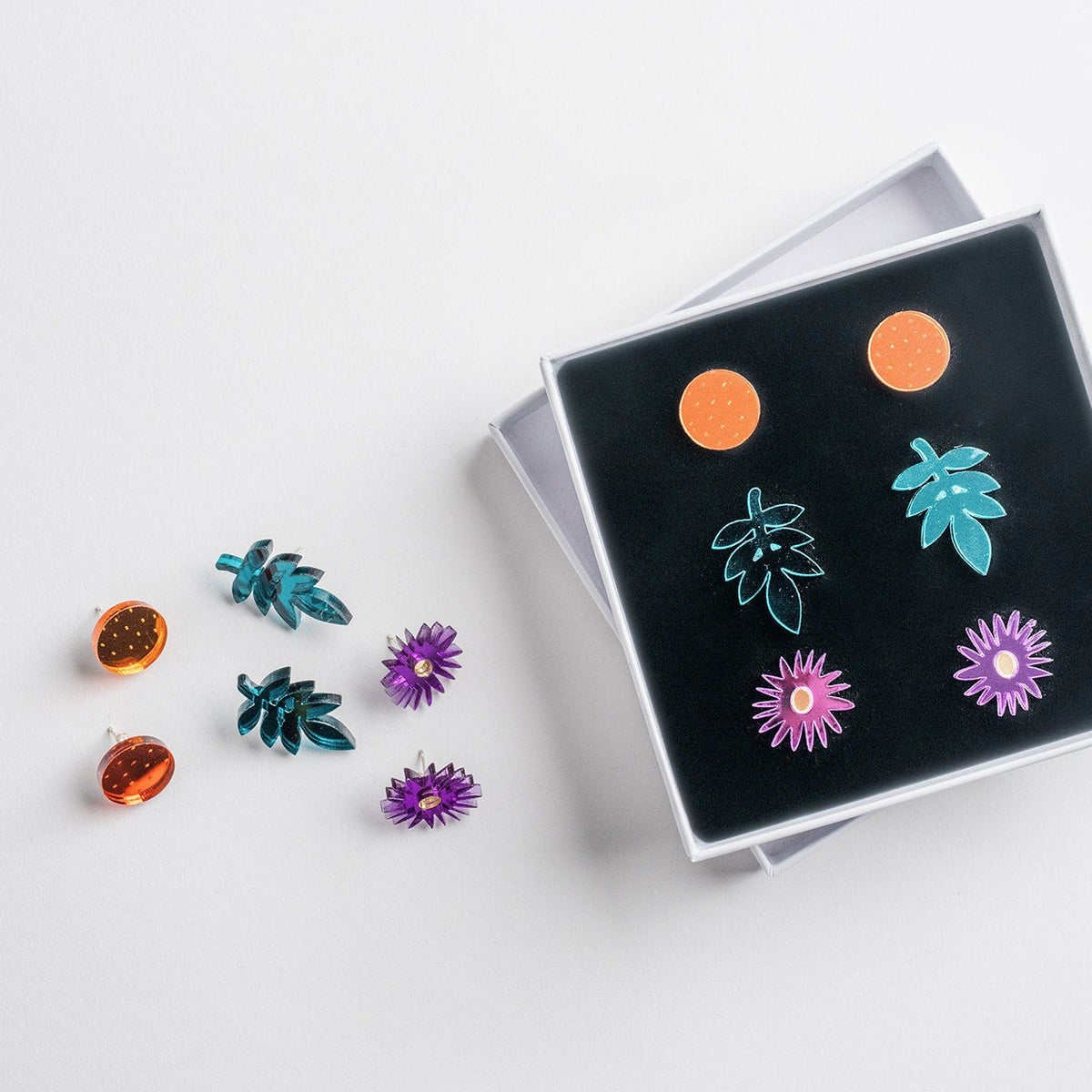My Papercut Forest flora stud earring set/6