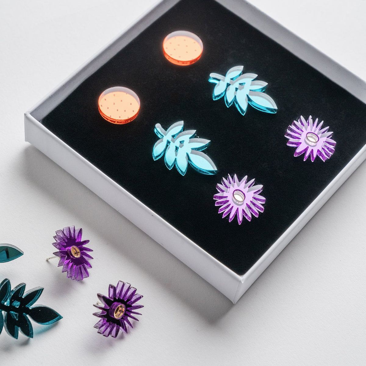 My Papercut Forest flora stud earring set/6