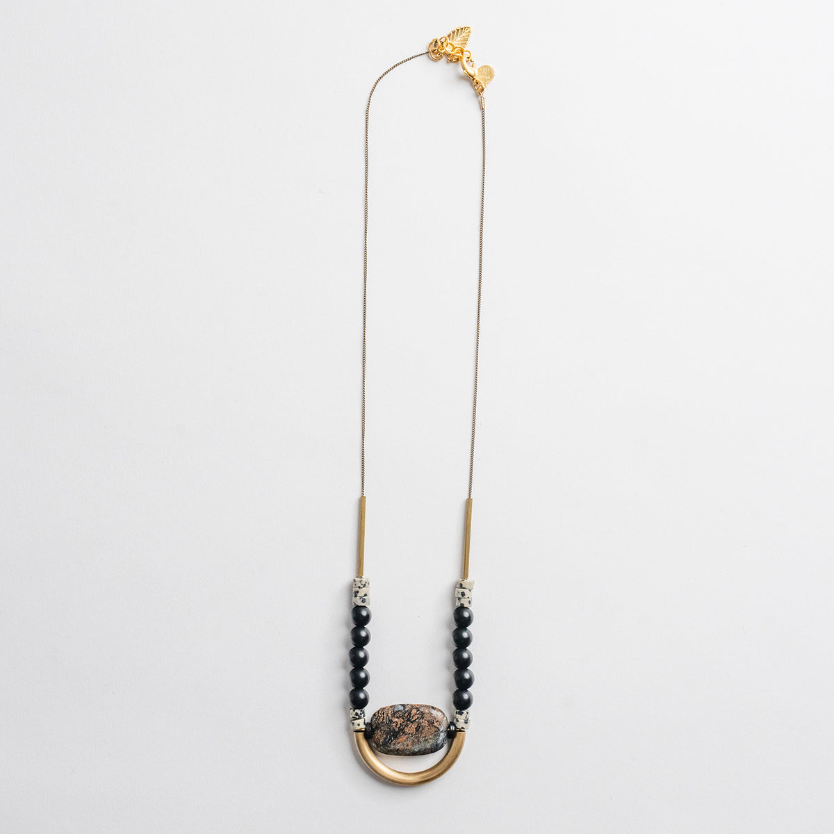 jasper & glass bead necklace