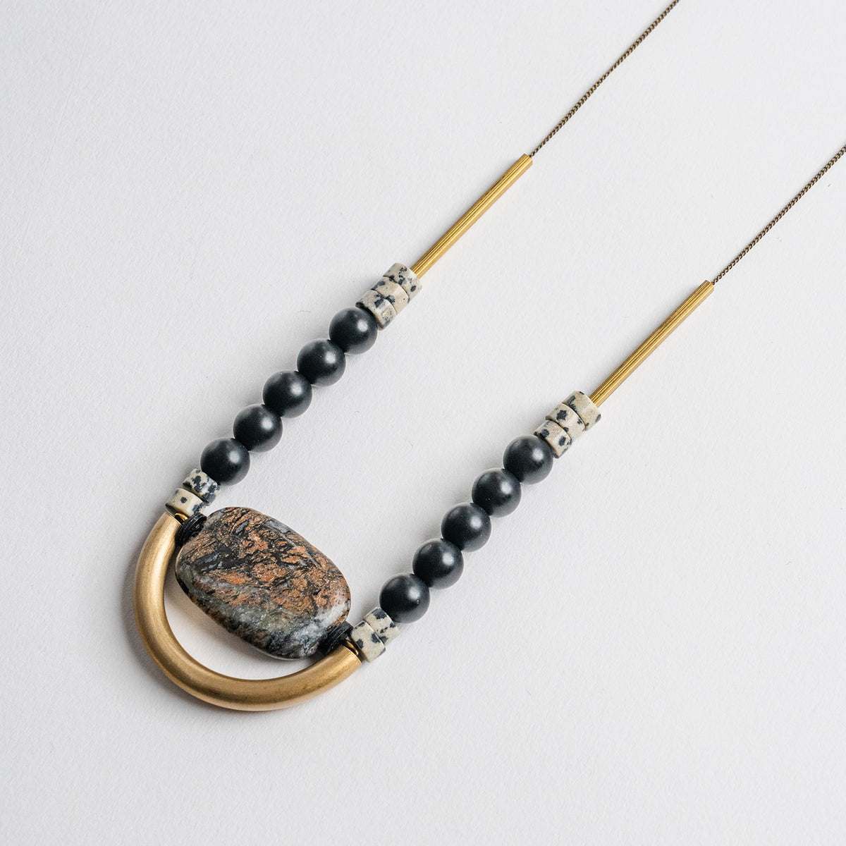 jasper & glass bead necklace