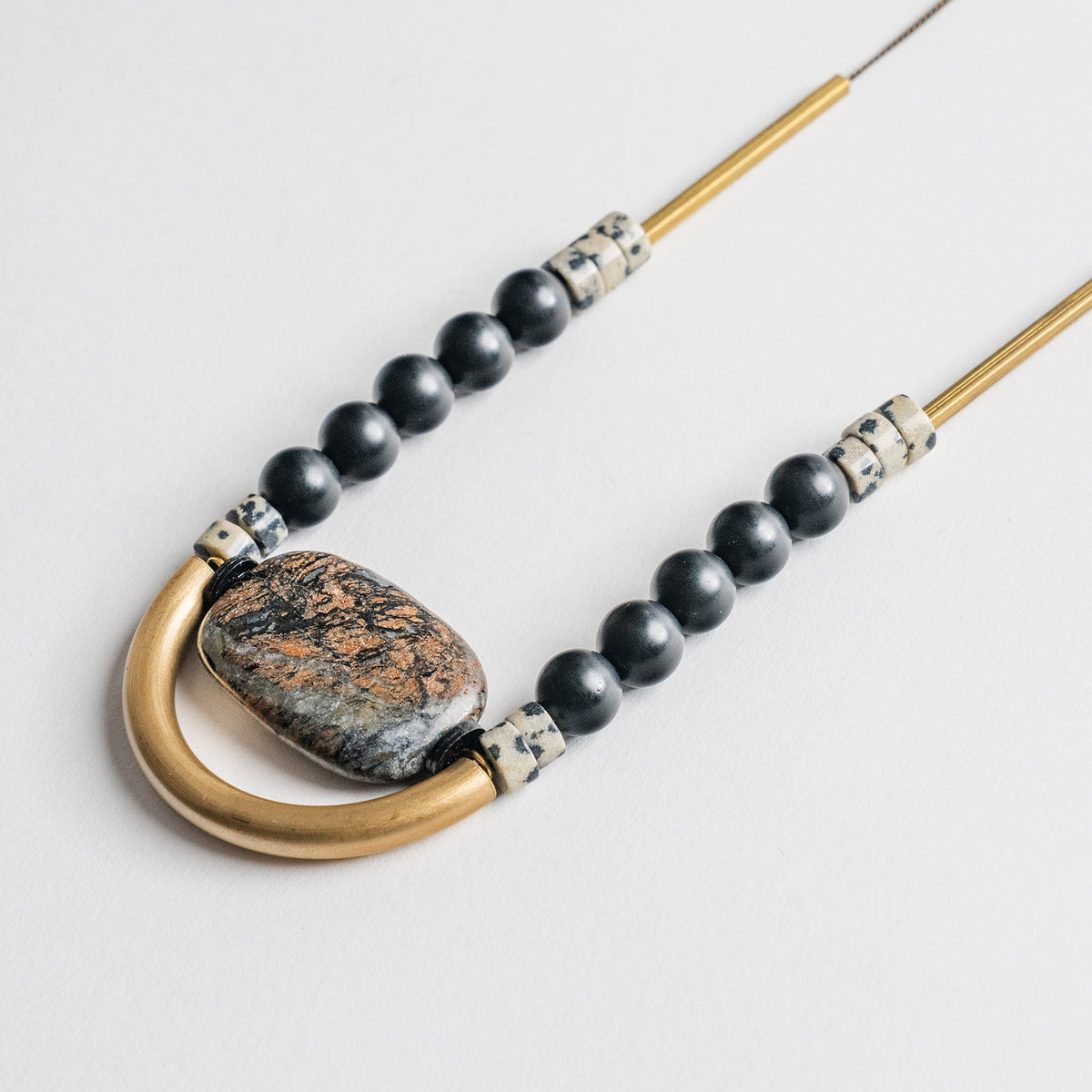 jasper & glass bead necklace