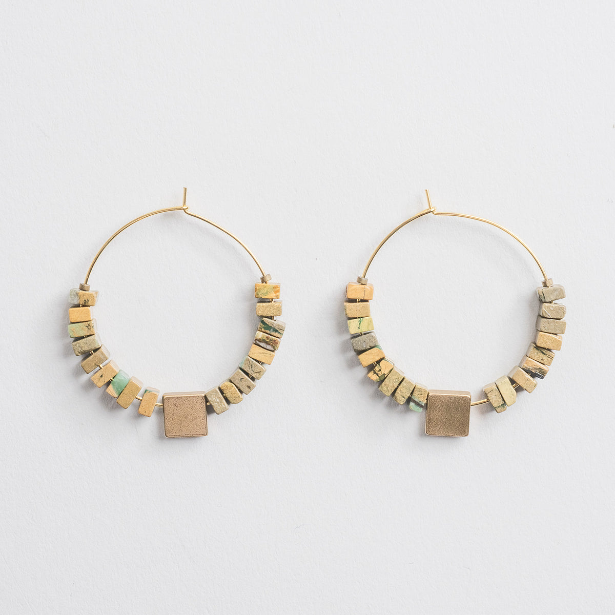 jasper hoop earrings