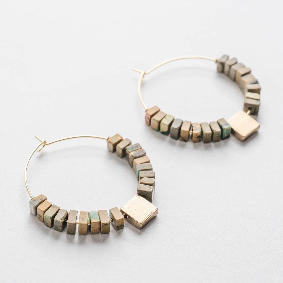 jasper hoop earrings