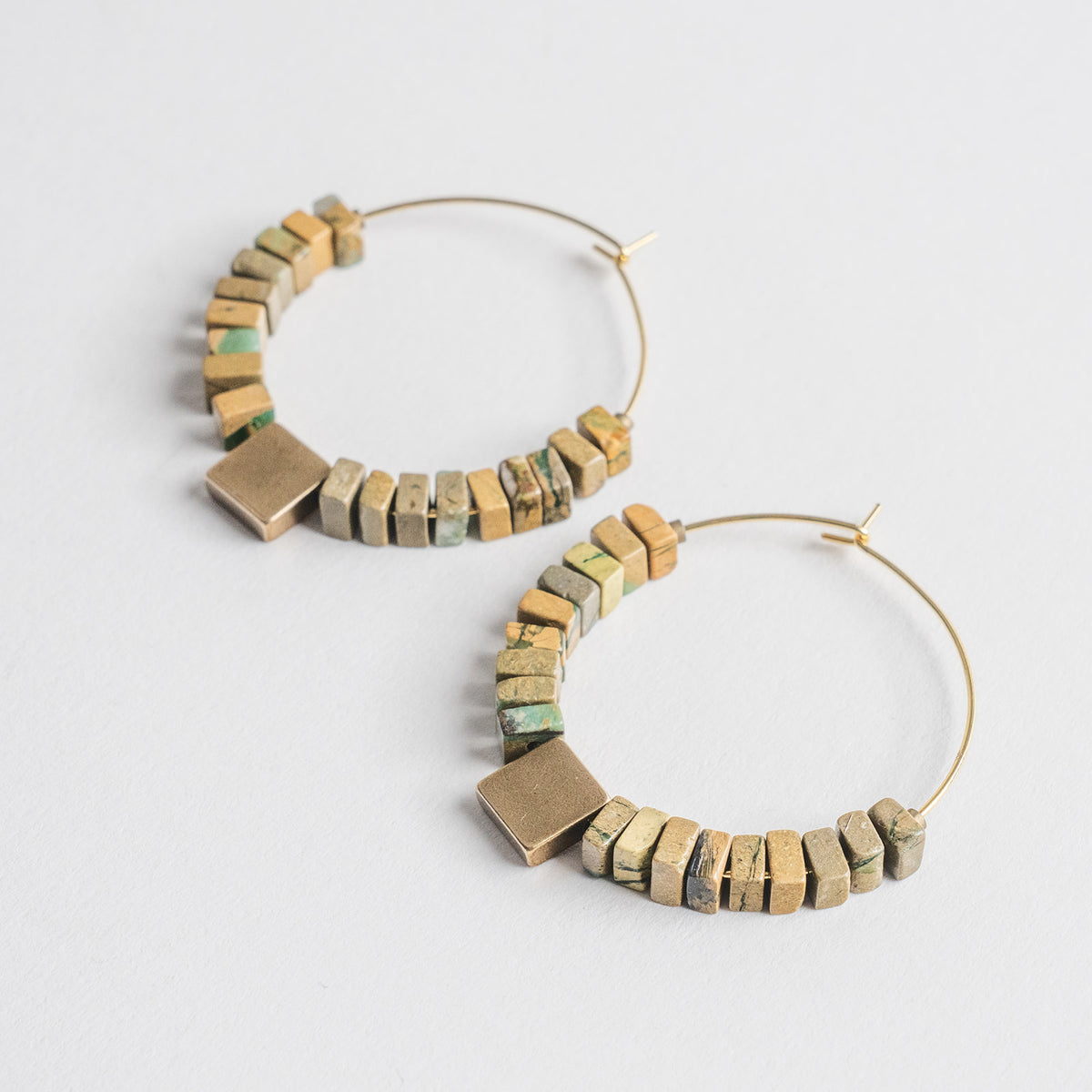 jasper hoop earrings