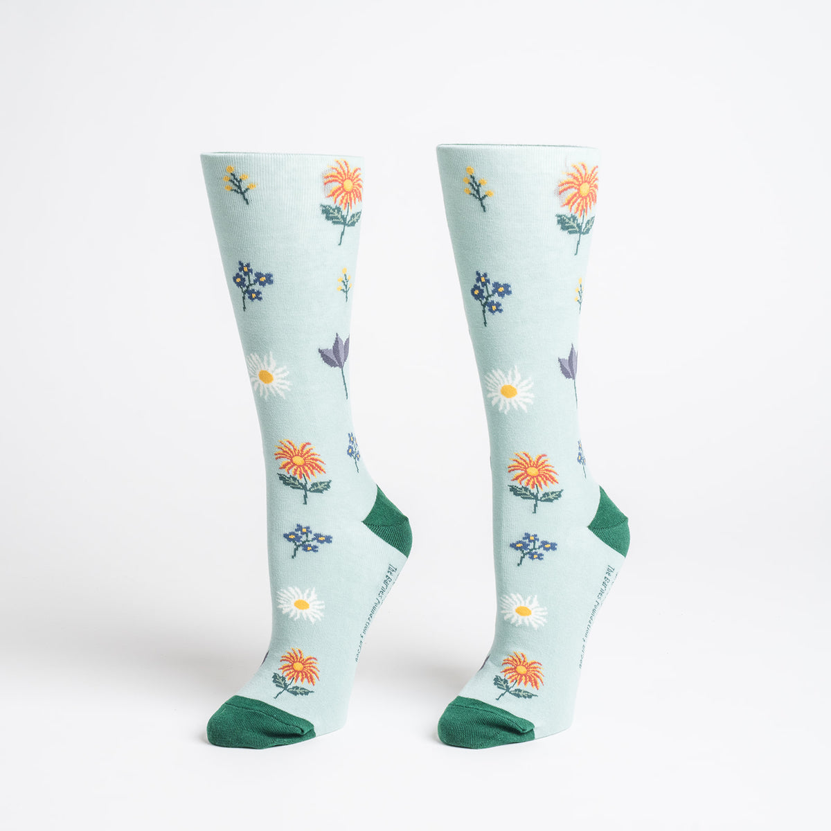 Artwork socks: Rousseau bouquet icon, green