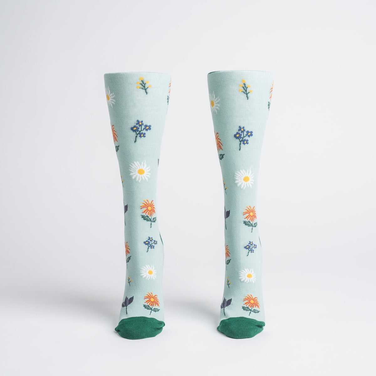 Artwork socks: Rousseau bouquet icon, green