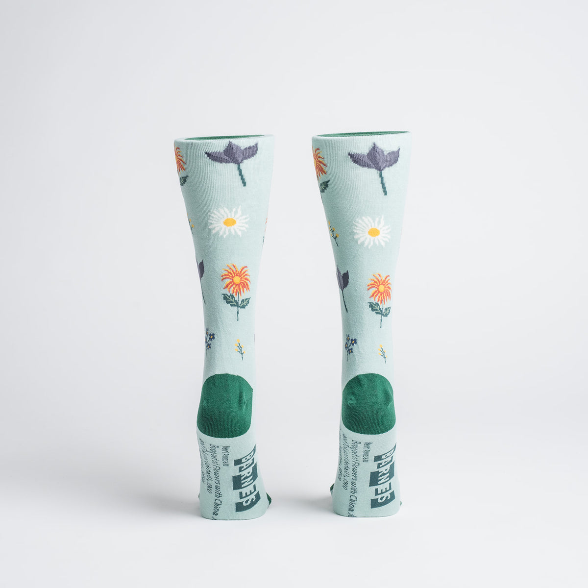Artwork socks: Rousseau bouquet icon, green