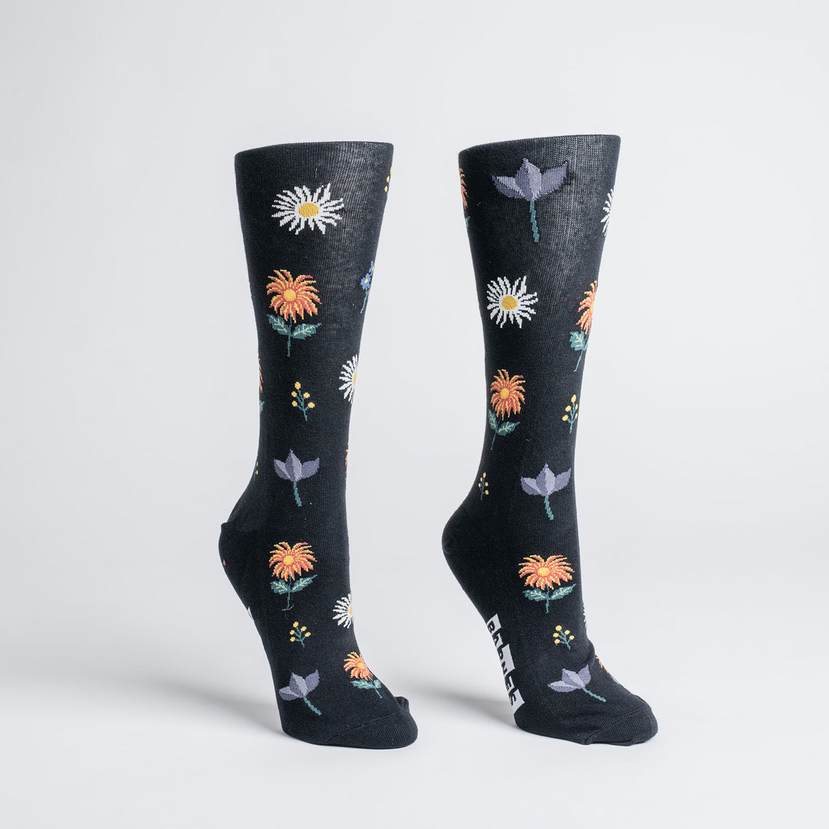 Artwork socks: Rousseau bouquet icon, black