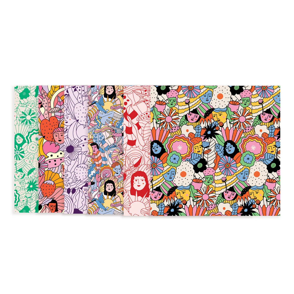 Illustrated origami paper set