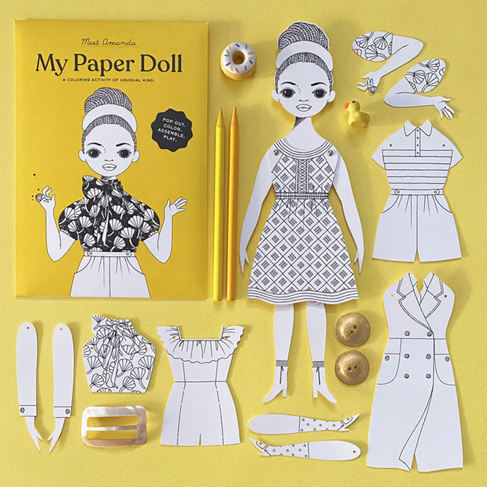 Amanda coloring paper doll kit