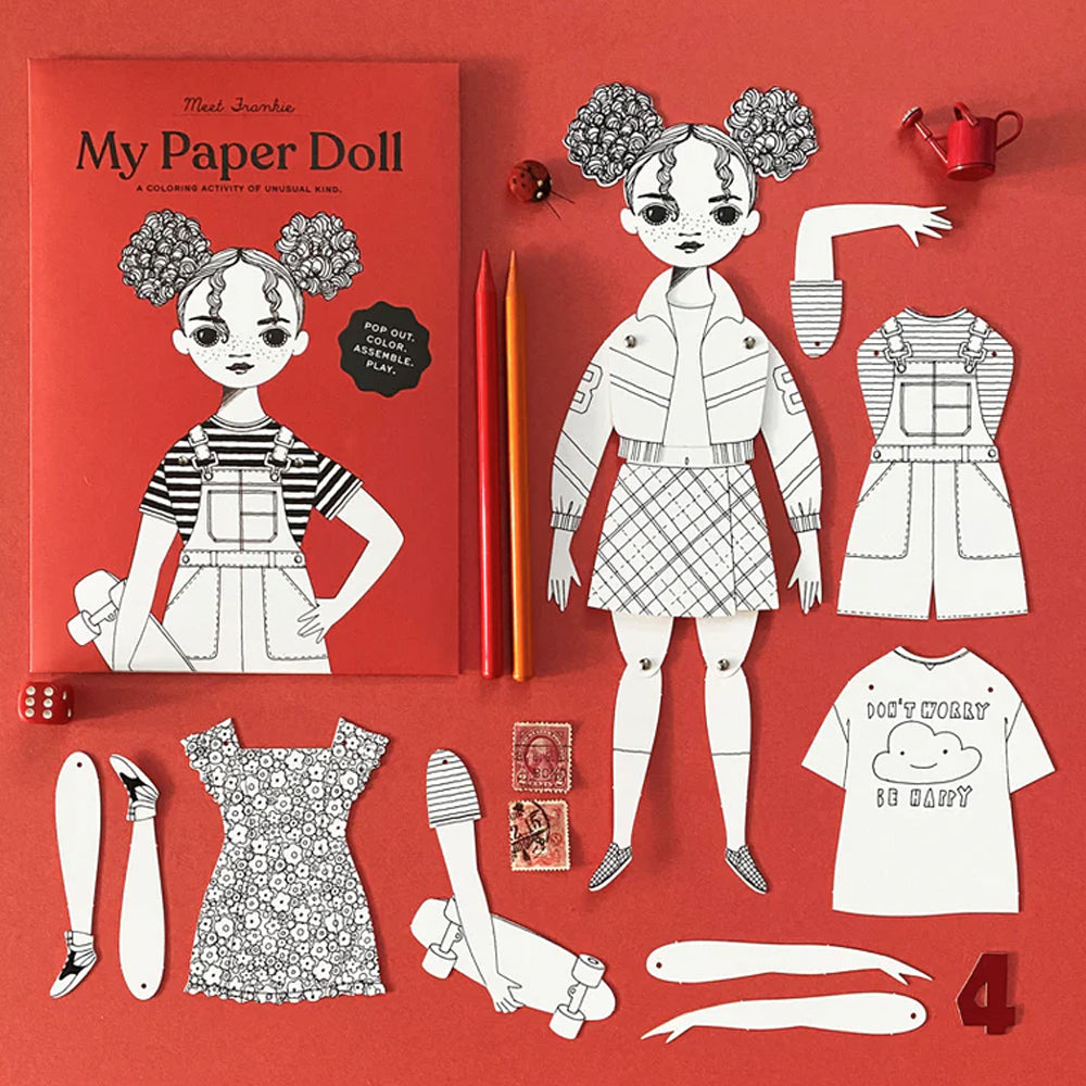 Frankie coloring paper doll kit