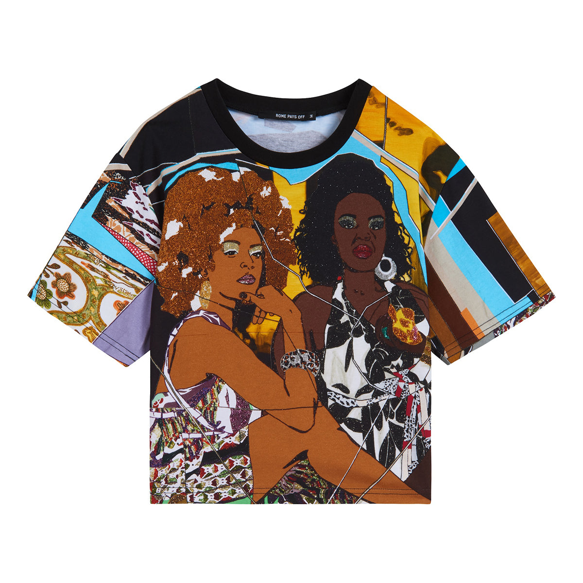 Mickalene Thomas &quot;Trois Femme Noir&quot; cropped t-shirt