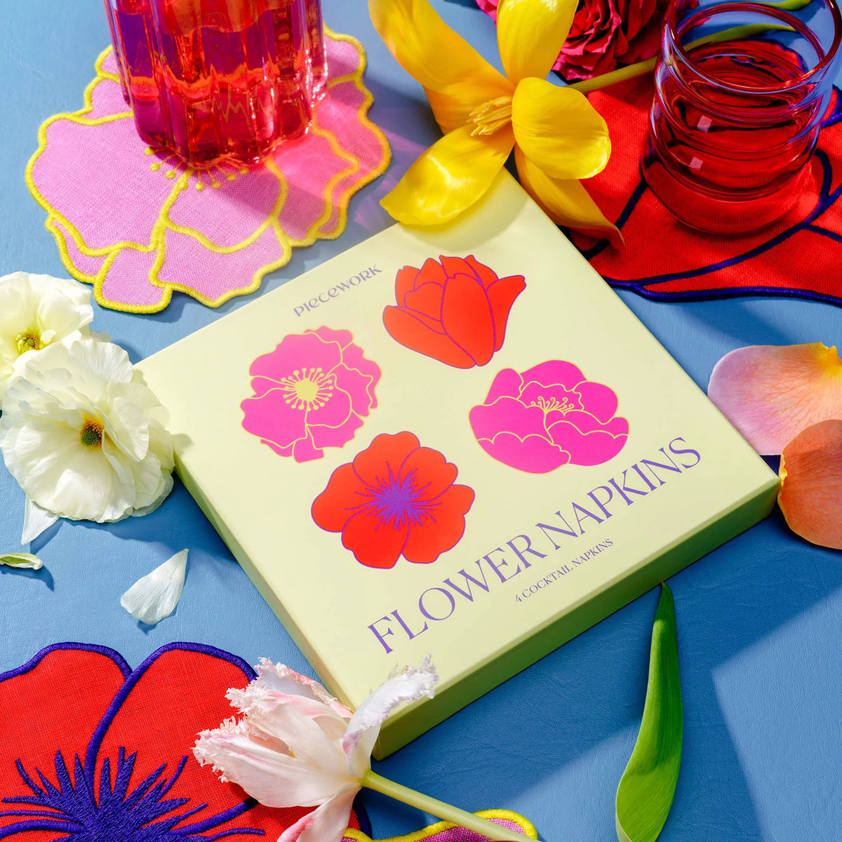 Flower cocktail napkins