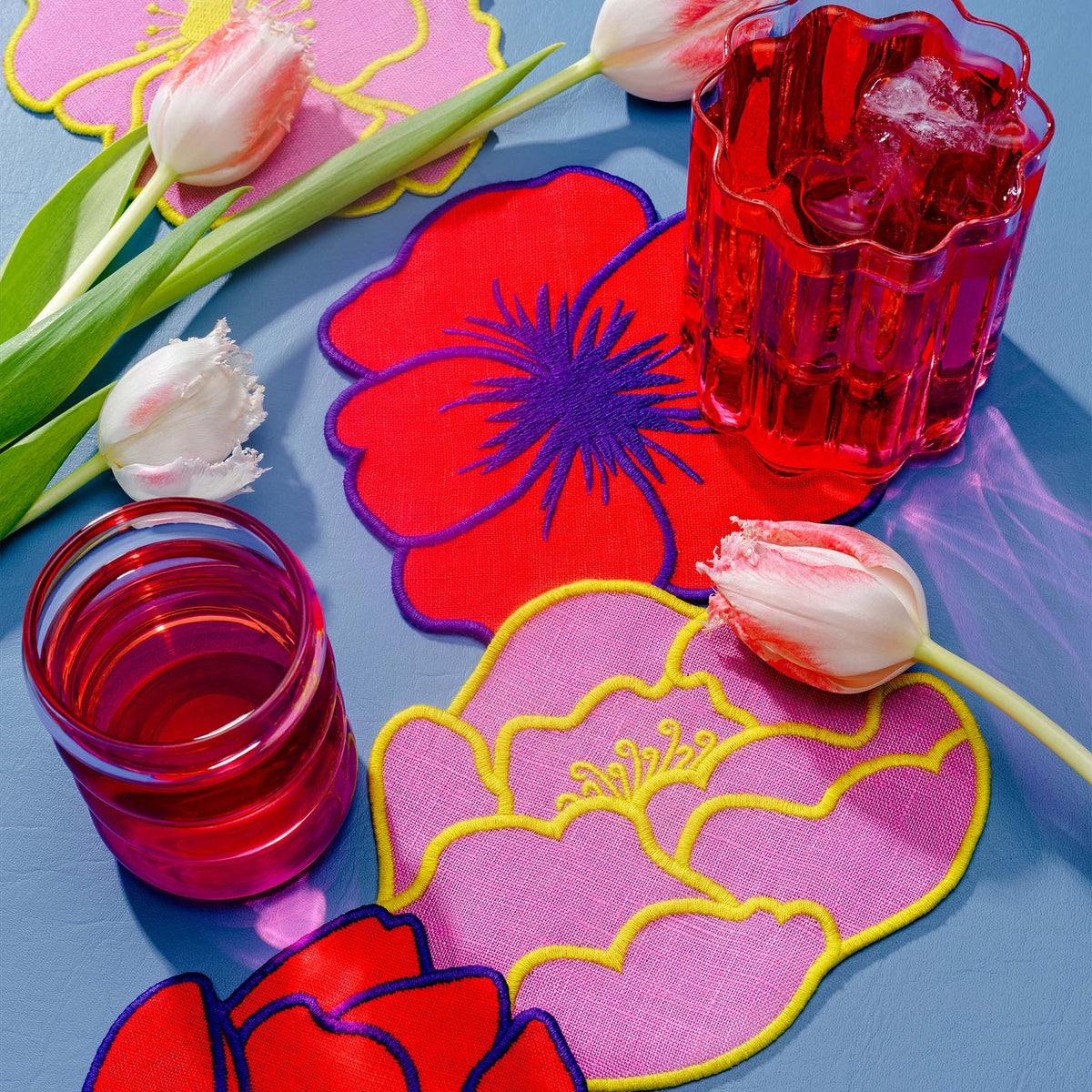 Flower cocktail napkins