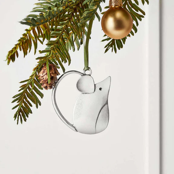 Mouse pewter ornament