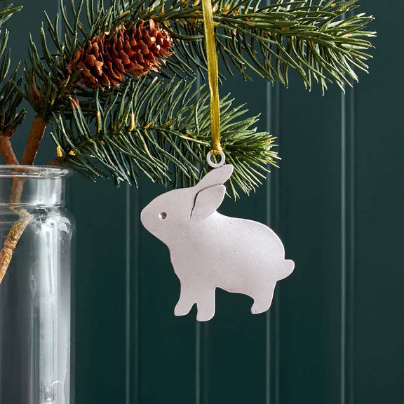 Bunny pewter ornament