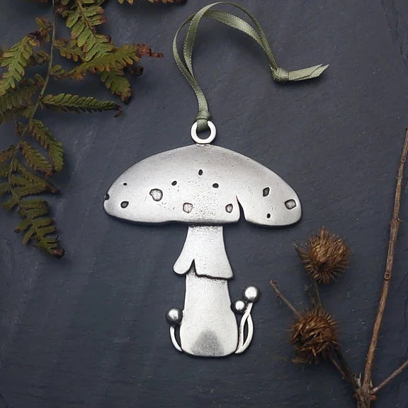 Mushroom pewter ornament