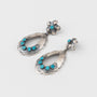 Silver oval drop earrings
