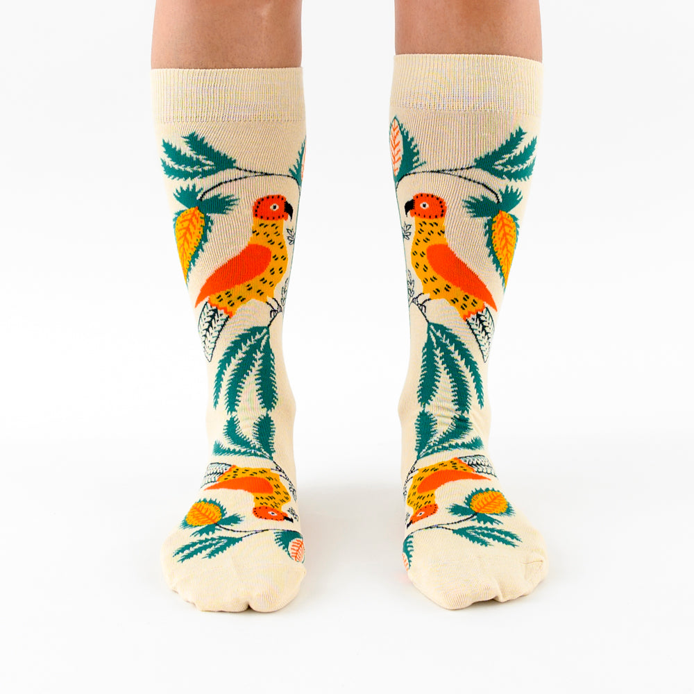 &quot;Two Parrots&quot; socks