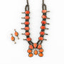 Spiny oyster squash blossom necklace and earring set