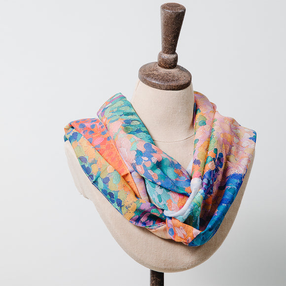 Pointillist infinity scarf
