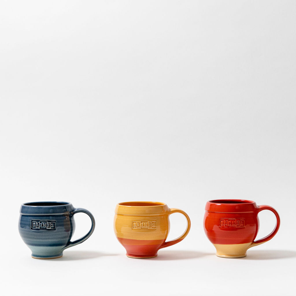 Barnes logo handmade mug