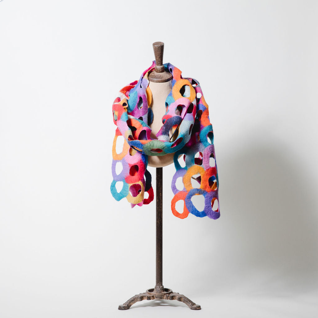 Colorful rings scarf