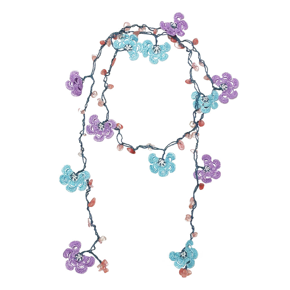 Oya Flower crocheted lace necklace