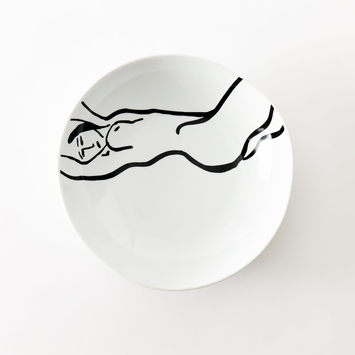 Nude line drawing serving bowl
