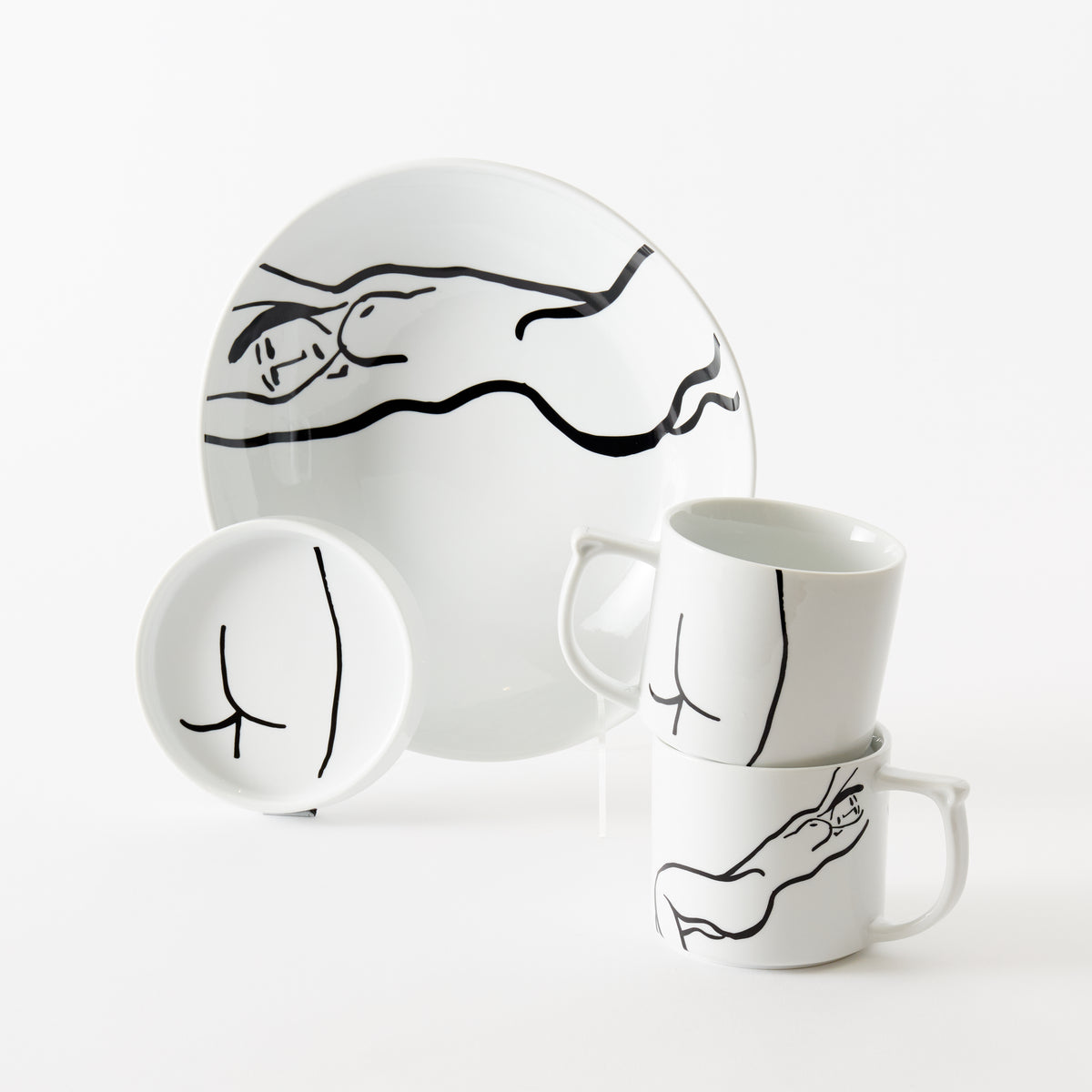 Cheeky line drawing mug